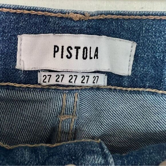 Pistola Blue Monroe Distressed Raw Hem Skinny Jeans Size 27 - Picture 8 of 10